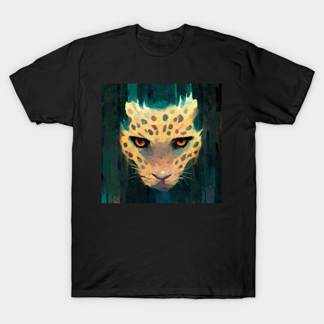 Abstract Jaguar with teal coloring T-Shirt by Liana Campbell